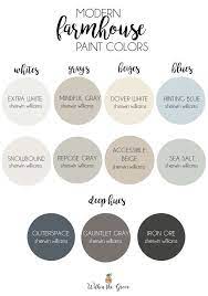 What color is a farm house? Modern Farmhouse Paint Colors By Sherwin Williams Farmhouse Paint Colors Farm House Colors Farmhouse Paint