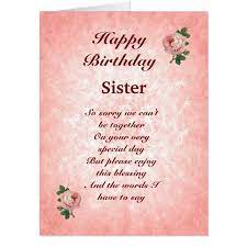 Large Happy Birthday Sister Distance Card Zazzle Com In 2021 Happy Birthday Grandma Happy Birthday Mom Happy Birthday Mother