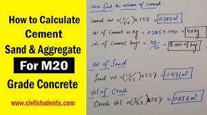 This calculator is to be used as an estimating tool only. How To Calculate Cement Sand And Aggregate For M20 Concrete Youtube