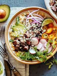 Carne Asada Burrito Bowl Spoon Fork Bacon