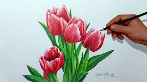 Paper Cakes Finds Your Daily Dose Of Handmade Eye Candy Pencil Drawings Of Flowers Flower Drawing Tulip Flower Drawing