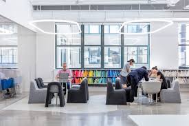 Big Moves New York Office To Bright Space In Dumbo New York Office Office Design Workspace Design