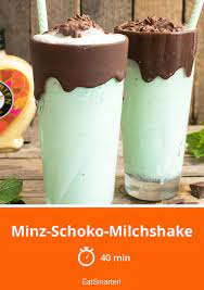 minz schoko milchshake rezept milchshake schoko lebensmittel essen