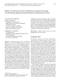 Maybe you would like to learn more about one of these? Pdf Effect Of Imidacloprid Foliar Treatment And Banana Leaf Age On Pentalonia Nigronervosa Hemiptera Aphididae Survival Jacqueline Robson Academia Edu