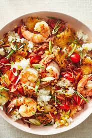 Crispy Rice With Shrimp Bacon And Corn Receta Comida Recetas Para Cocinar Cocina Facil