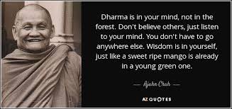 Everyone wants to have their say. Ajahn Chah Quote Dharma Is In Your Mind Not In The Forest Don T
