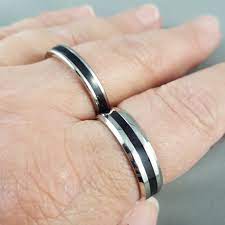 4mm Silver Steel Ring Black Silver Wedding Band Stainless Etsy Rings Mens Wedding Bands Silver Wedding Bands Black Silver Wedding