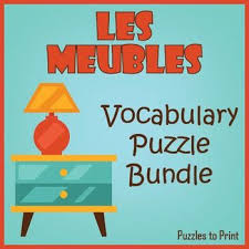 French Bundle Furniture Vocabulary Puzzles Vocabulary Learn French Home Furniture