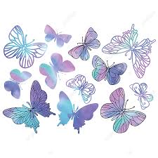 Top 25 butterfly coloring pages: Purple Butterflies Cartoon Clipart Color Vector Illustration Set For Scrapbooking And Digital Print On Card And Photo Albums Butterfly Clipart Butterfly Clipart Png And Vector With Transparent Background For Free Download