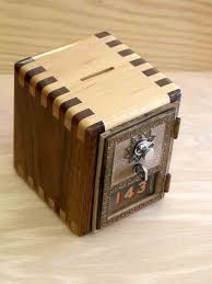 Post Office Door Bank Maple And Walnut With Box Joints And A Lacquer Finish Wooden Money Boxes Wooden Jewelry Boxes Small Woodworking Projects Free Plans