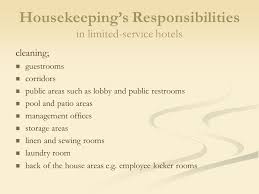Planning And Organizing The Housekeeping Department Ppt
