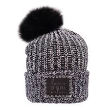 Love Your Melon Moon Pom Beanie Black Leather Patch Love Your Melon Beanie Leather Patches