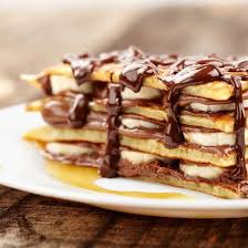 Pancake Facon Tiramisu A La Banane Confiture De Lait Et Chocolat Recette Crepes Au Chocolat Recette Recette Gateau Facile