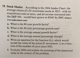 solved 19 stock market according to the 2004 andex chart