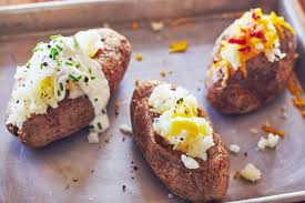 A baked potato is ready when a fork easily pierces its skin.today illustration / getty then fan it out a bit, brush with butter or oil and place directly on the oven rack and bake for 50 minutes at 425 degrees. How To Bake Potato In Foil Two Other Easy Baked Potato Methods Kitchn