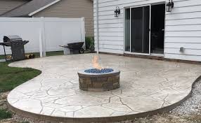 A permanent fire pit improves safety, because. Arizona Flagstone Stamped Patio W Custom Made Natural Gas Fire Pit Fire Pit Backyard Concrete Patio Designs Backyard Fire