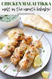 Indian Chicken Malai Tikka Is Soft Creamy Chicken Kebabs On Skewers That Will Simply Melt In Your Mouth Tender Pieces O Tikka Recipe Chicken Appetizers Malai
