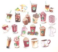 Starbucks Coffee Stickers 17 Pieces Set D Christmas Style Coffee Stickers Food Drawing Starbucks Art