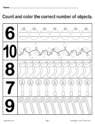 christmas themed count and color worksheets 3 printable versions supplyme