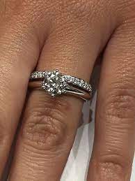 Tiffany Co Diamond Platinum Wedding Set 1 01ct Center W Tiffany Harmony Band