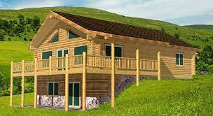 It maximizes a sloping lot, adds square footage without increasing the footprint of the home, and creates another level of outdoor living. Eagle Valley Ranch On Basement Is A Super Efficient Ranch Style Log Cabin Lazarus Log Homes
