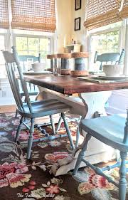 Diy Rustic Farmhouse Trestle Table Makeover Painted Farmhouse Table Two Tone Farmhouse Table Dining Room Makeover Kitchen Table Makeover Farmhouse Table