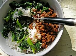 Chinese Ground Pork Kale And Rice Ground Pork Pork Healthy Recipes