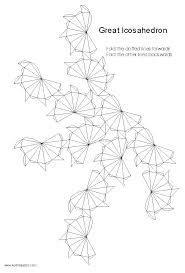 Net Great Icosahedron Origami Wall Art Tessellation Patterns Paper Art Craft