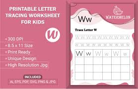 These printable letter formation guides are perfect for ks1 kids or children in . Letter Tracing Worksheet For Kids W Graphic By Great Art Creative Fabrica