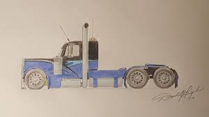 Trucks are seen by many as the kings of the road and they are very imposing, so for this tutorial we are going to look at how to draw one in perspective, and we'll also compare different types. Custom Peterbilt Drawing Davidmg Drawings Illustration Vehicles Transportation Trucks Buses Trailers Semi Trucks Peterbilt Artpal