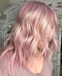 Blonde Hair Pastel Pink Ombre Highlighted Medium Length Hair Ombrehighlights Light Pink Hair Pink Blonde Hair Hair Color Pink