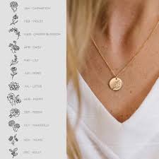 Birth Month Flower Necklace Australia Flower Of The Month Necklace Birth Flower Necklace Bridesmaid Necklace Birthday Gift Personalized Je In 2020 Bridesmaid Necklace Gold Bar Necklace Mom Necklace