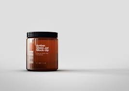Amber Glass Jar Mock Up Amber Glass Jars Glass Jars Amber Glass
