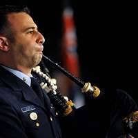 Sgt. Jeremy Christensen, Omaha Police Department, plays