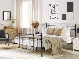 Consider the thickness of the headboard, footboard, and side rails. Metal Eu Super King Size Bed Frame Black Lynx Beliani De