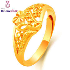 Us 6 28 10 off emas warna titanium murni cincin pria ukuran batu akik soalan ap saiz 12 i wanita biasanya frisure b standar bl. Ready Stock Cincin Wanita Cincin Emas 24k Gold Ring Women Jewelry Gwr103 Shopee Malaysia