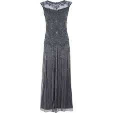Pisarro Nights Grey Beaded Gown Dresses Beaded Maxi Dress Beaded Gown