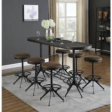 Take this pub table set for example, featuring: Antique Black Oval Bar Table Set By Coaster Furniture Furniturepick