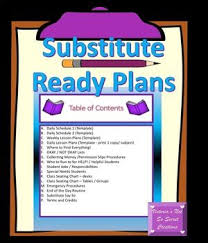 Pdf Format Substitute Ready Binder Includes Table Of Contents Daily Schedule 1 Template Daily Weekly Lesson Plan Template How To Plan Lesson Plan Templates