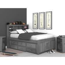 Ercole Full Panel Bed With 6 Drawers In 2020 Bookcase Bed Bed With Drawers Bed With Drawers Underneath