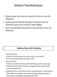 Arti dan makna asmaul husna. Power Point Tentang Asmaul Husna Alkarim