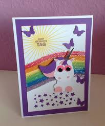 Stempelmadels Geburtstagskarte Einhorn Geburtstagskarte Kindergeburtstagskarten Basteln Geburtstag