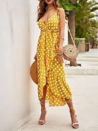Mid Calf Sleeveless Print Summer Casual Dress In 2020 Yellow Dress Casual Casual Dresses Casual Summer Dresses