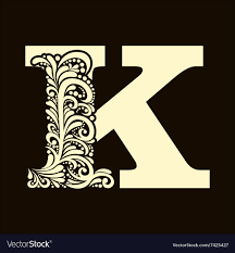 Elegant Capital Letter K In The Style Baroque