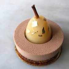 A Singular Star Anise Poached Pear For The Pear Gingerbread Mousse Cake At Dominiqueanselkitchen Wi French Desserts Cake Pear Dessert Classic French Desserts