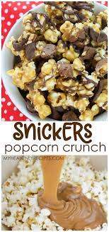 Snickers Popcorn Crunch Snack Mix Recipes Homemade Snacks Snickers Popcorn