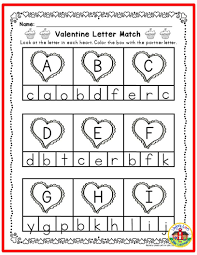 Children Will Practice Letter Recognition And Matching Capital And Small Letters Wit Valentine Worksheets Letter Recognition Worksheets Kindergarten Valentines