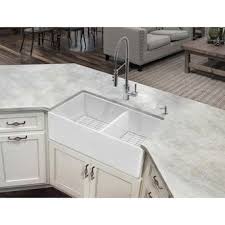 We went with a large single bowl, undermount sink (in stainless steel) but i really like the look of the farmhouse style sinks! Superior Sinks Farmhouse Apron Front 33 In X 18 In White Double Offset Bowl Kitchen Sink Lowes Com Farmhouse Sink Kitchen Single Bowl Kitchen Sink Apron Front Kitchen Sink