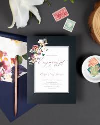 Romantic Floral Engagement Party Invitation With Jewel Toned Watercolor Floral Engagement Party Invitations Wedding Invitations Rsvp Wedding Party Accessories