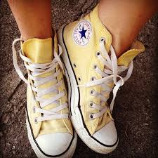 Black And Yellow Converse Shirt You Know What I Want Yellow Converse High Tops I Love These So Much Yellow Converse Yellow Shoes Converse